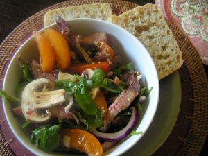 Duck and apricot salad
