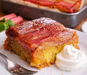Rhubarb upside-down cake