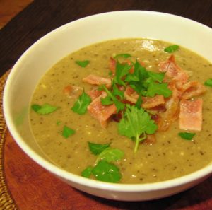 bacon, egg and bean soup