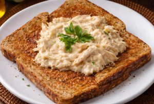 Creamed chicken on toast