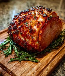 maple and mustard glazed ham