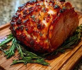 Maple and mustard glazed ham