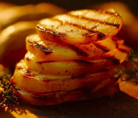 Char-grilled Jerusalem artichokes