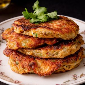 Spicy aubergine pancakes