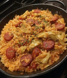 artichoke and chorizo rice