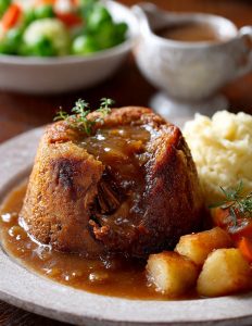 steak and onion suet pudding