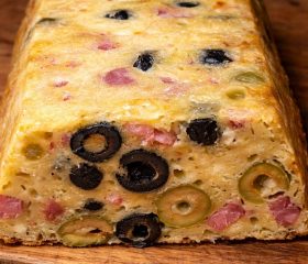 Cheese, ham and olive loaf