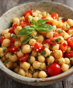 chickpea and roasted garlic salad
