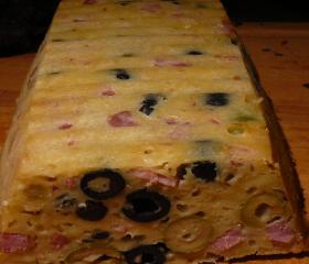Cheese, ham and olive loaf