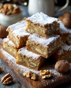 white chocolate and walnut blondies