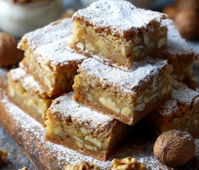 White chocolate and walnut blondies