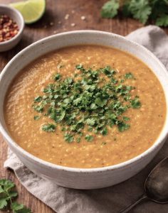 Spiced lentil and coconut soup