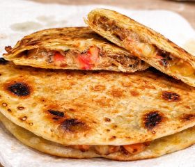 Refried bean quesadillas