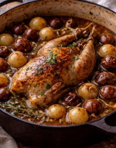Roast pheasant with chestnuts