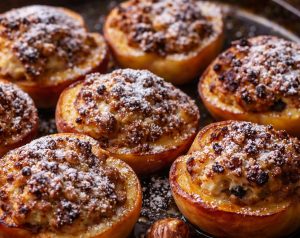 Mascarpone and ginger peaches