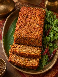 spiced lentil, nut and vegetable roast