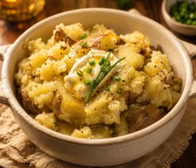 Creamy smashed potatoes
