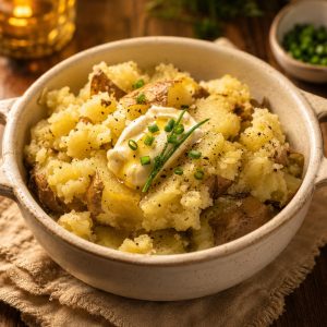 Creamy smashed potatoes